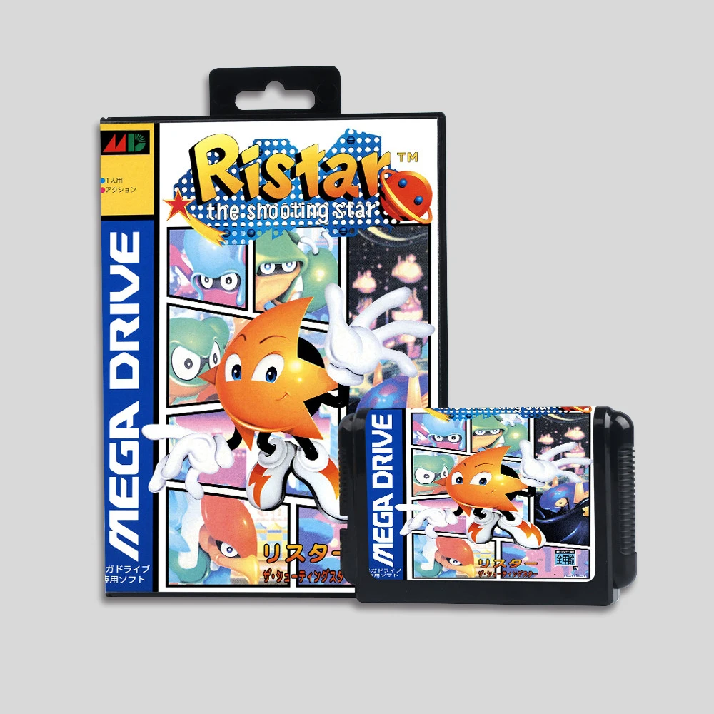 Ristar Japanese MD Game Cartridge Box Manual For Sega 16 bit