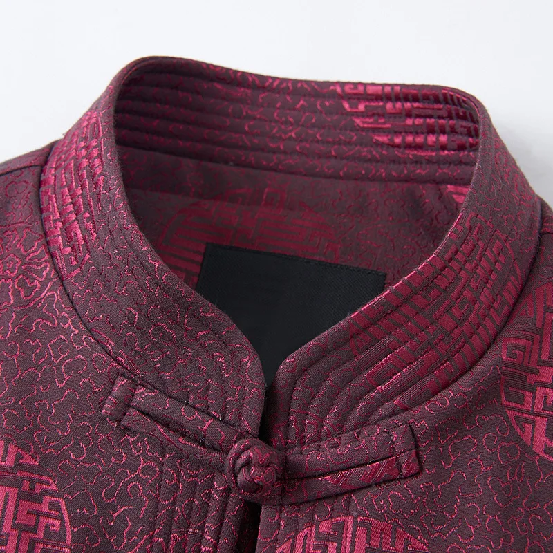 Spring Chinese Style Coat Men Button New Year Gift for Father Traditional Jacket Tang Suit Retro Chinese Coat