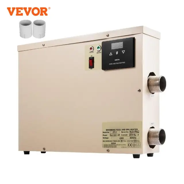 Vevor 11Kw 220 V Elektromos Digitális Vízmelegítő Termosztát Medence Fűtőberendezés Spa Pezsgőfürdő Fűtés Állítható Hőmérséklet