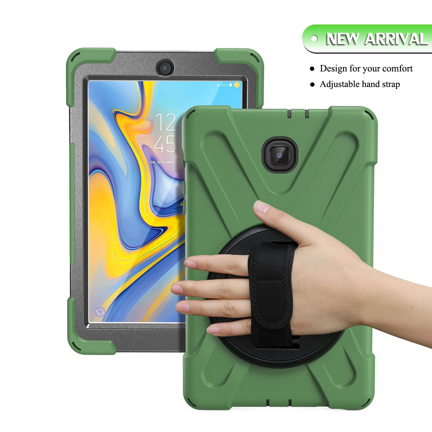 Children's Durable Shockproof Tablet Case with Shoulder Strap for Secure Handling - Heavy Duty Silicone Protection