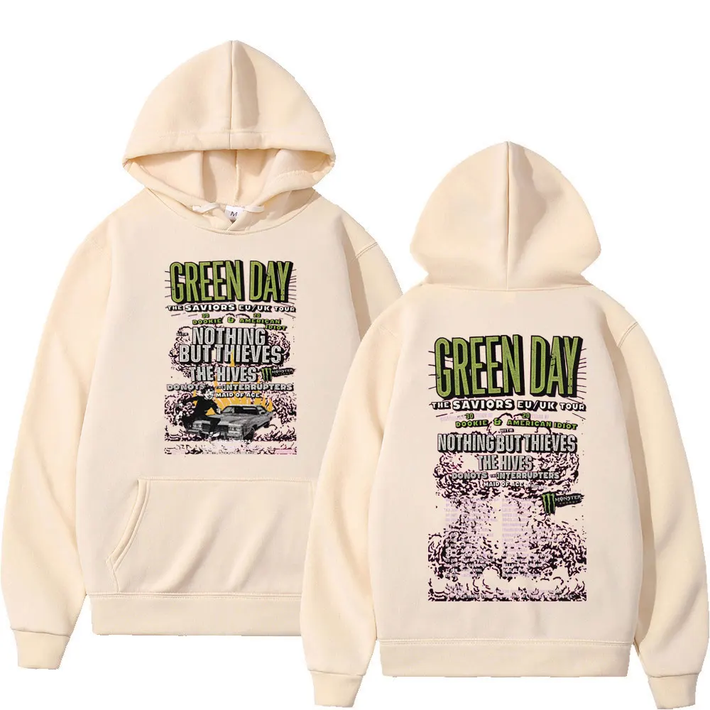 【US限定】D-DAY Tour Merch Sweatshirt 2024 Green Day Bands The Saviors Tour Poster Print Hoodie