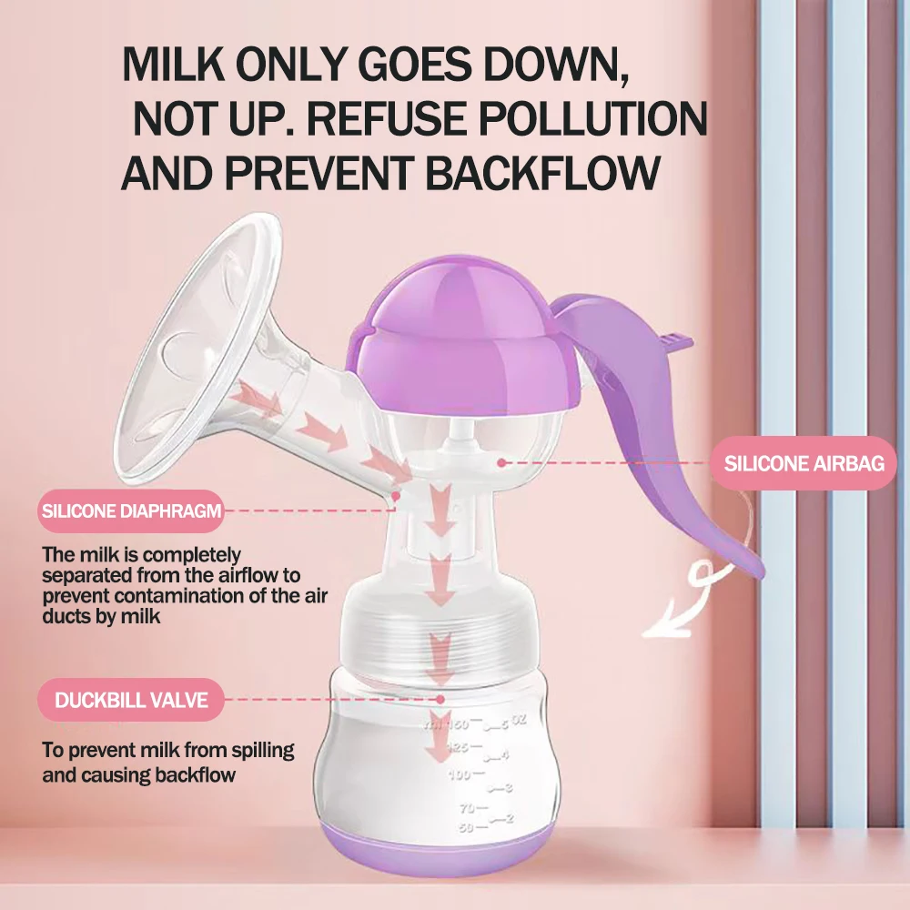 Manual Breast Pump, High Suction Power for Moms, PP Milk Extractor for Lactation, Breastfeeding and Milk Supply Support 5