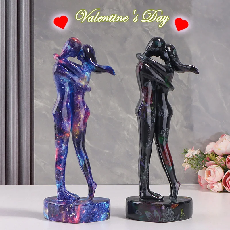 

Rose Pattern Couple Statue,Painted Graffiti Lover Figures,Modern Pop Art Home Decor Wedding Decoration Valentine's Day Gifts
