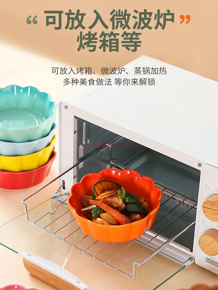 Air fryer special baking bowl, oven, high-temperature resistant steamed egg bowl, ceramic fruit salad plate
