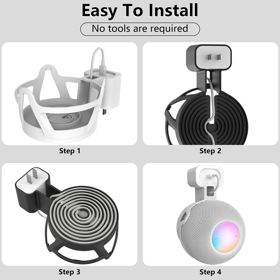 Apple HomePod mini 用ウォールマウントサポート ケーブルストレージ