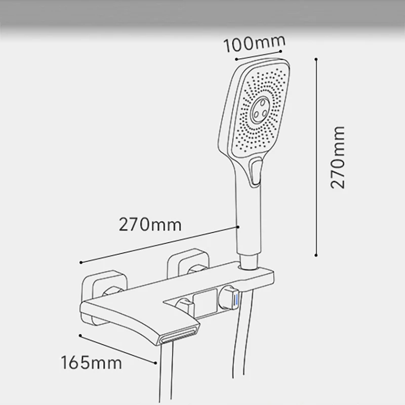 KEMAIDI Digital Display Shower Faucet set Wall Mounted Bathtub Shower Systerm with Waterfall Spout Mixer Handheld Sprayer