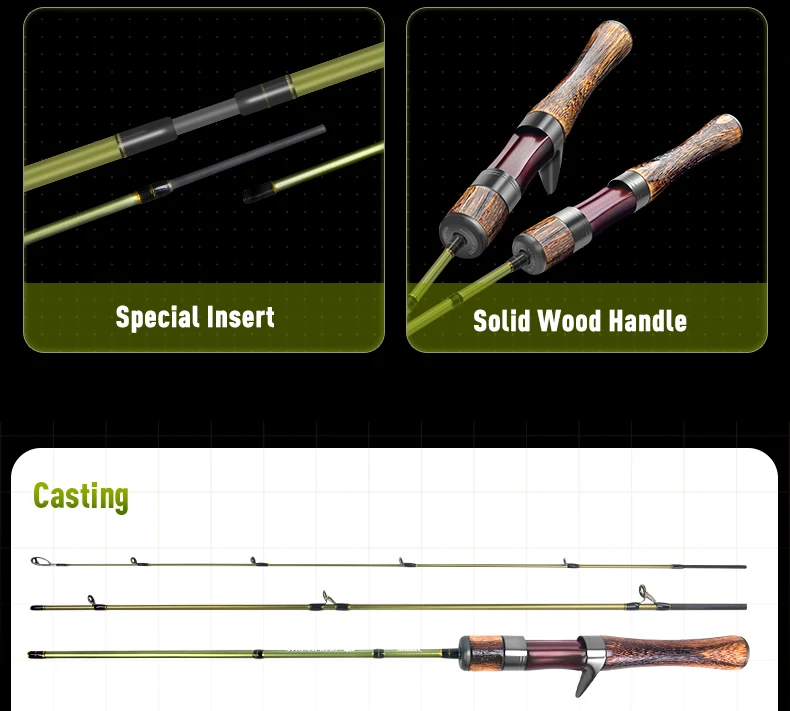 Königreich 3 Abschnitte ultraleichte Carbon ruten mf Action Spinning Casting Angelruten ul l Power Travel Rute für Forellen hecht – Detail 3
