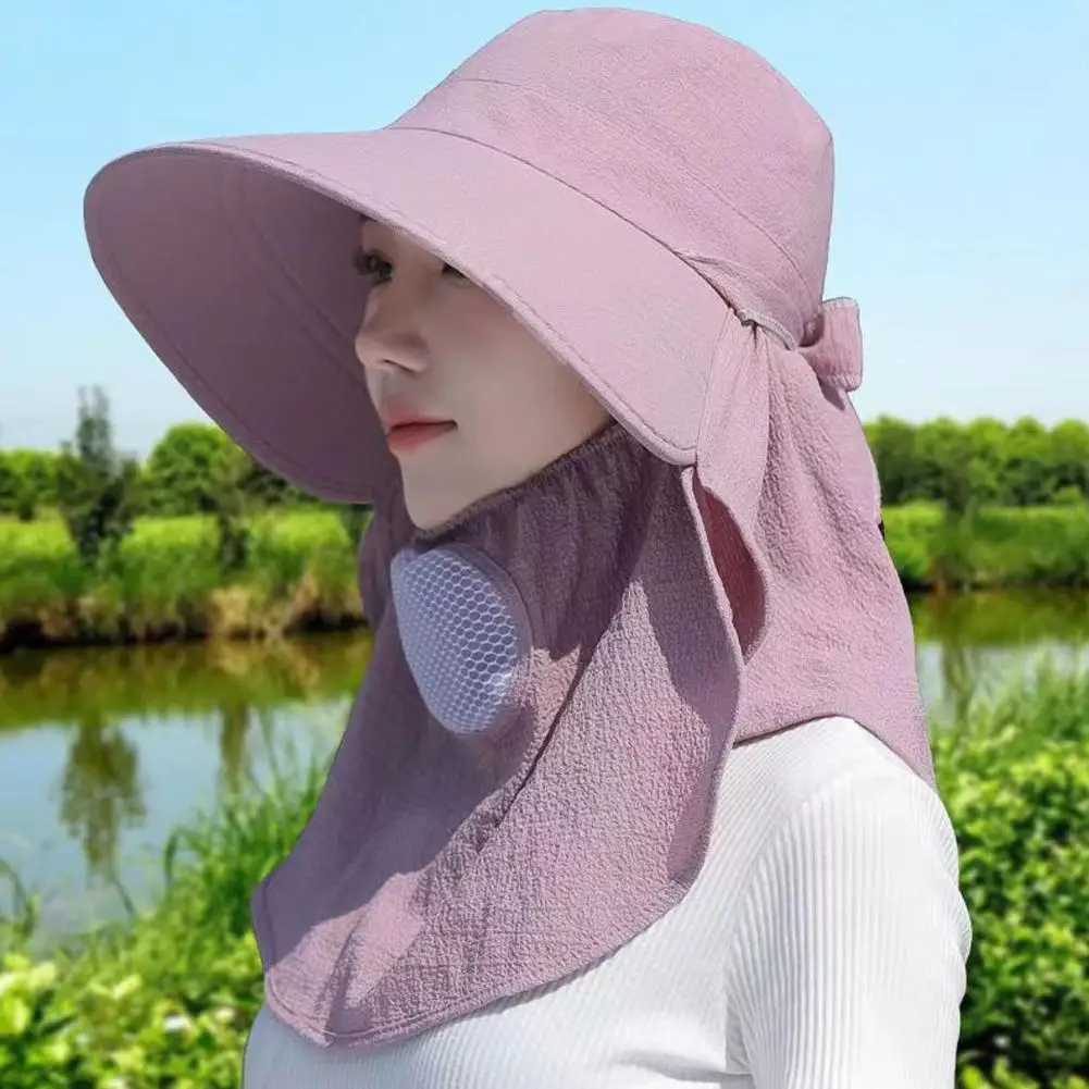 

Summer Hat Women Outdoor Cycling Sunshade Face Mask Wide Brim Breathable Suncreen Sun Hats Casual Sunhat Visor UV Protection