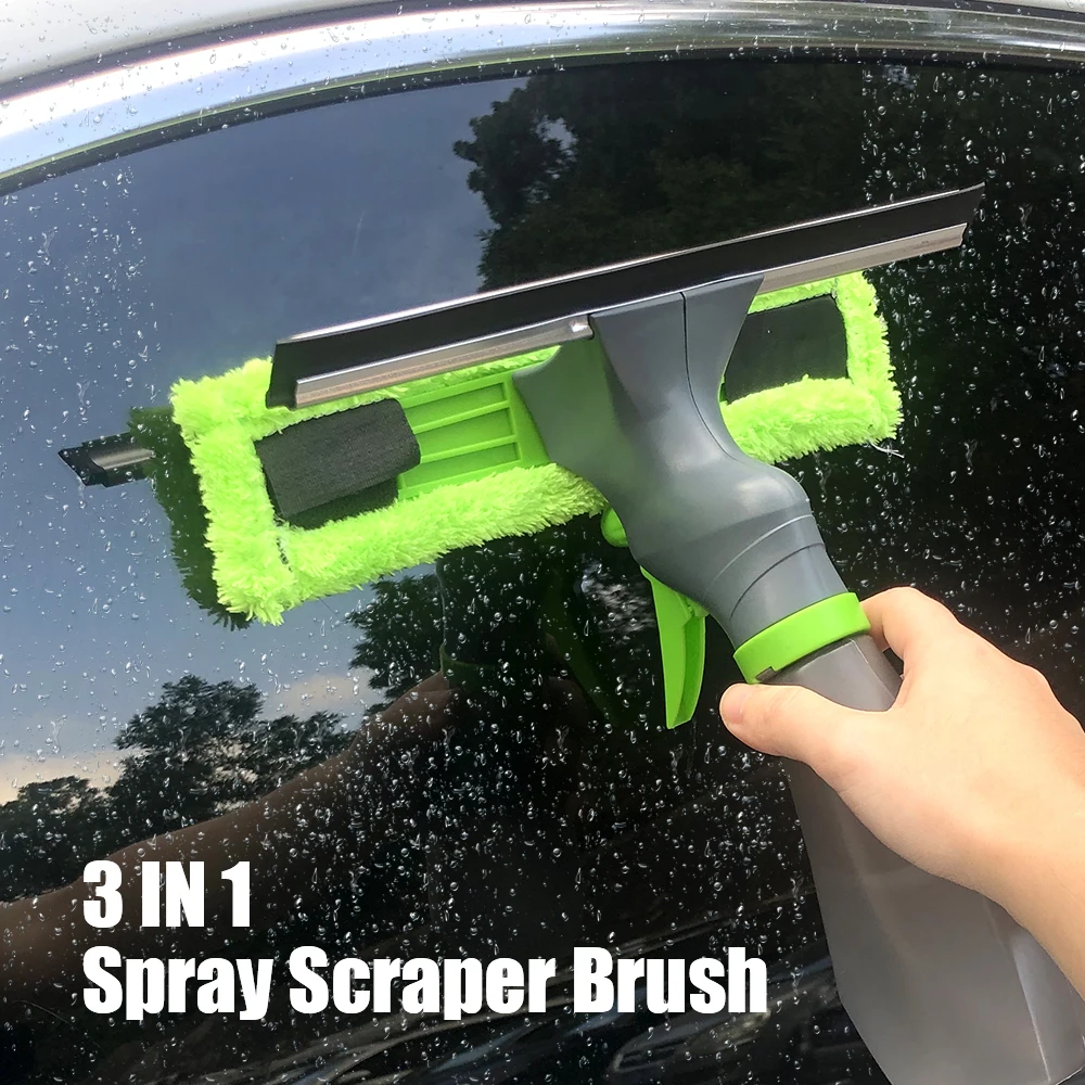 

3 In 1 Car Foam Washer Windshield Wiper Brush Mop Towel Window Glass Scraper Cleaner Household Cleaning Tools Auto Accessories