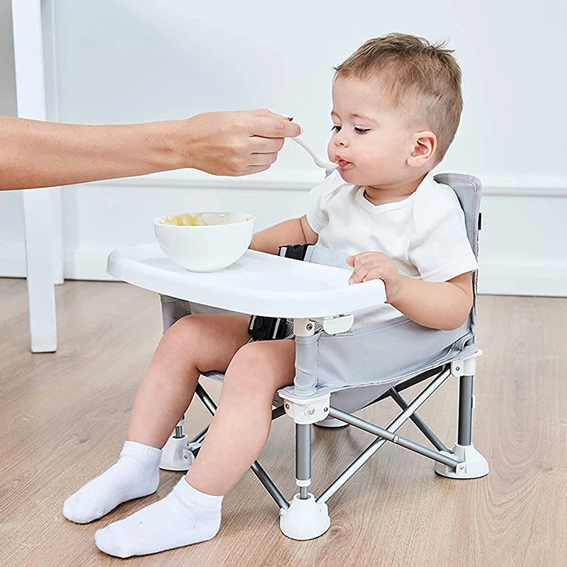 Chaise bébé pêche pliante avec plateau - Siège enfant sécurisé pour pêche en famille plage