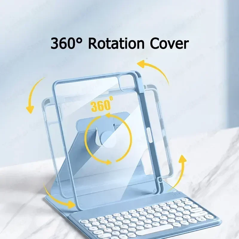 Touchpad Keyboard Case with 360° Rotation and Pencil Slot