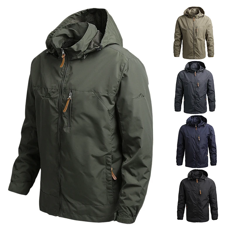 Waterproof Hiking Jackets Winter Camping Fishing Jackets For Men Waterproof Softshell Jackets Outdoor Windbreaker Tactical Hiking Coat Hunting Clothes 5XL