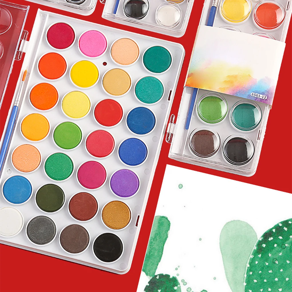 12/16/28/36 Colors Watercolor Paint Set for Kids Pigment Painting Set With Brush Art Supplies Watercolors Paint