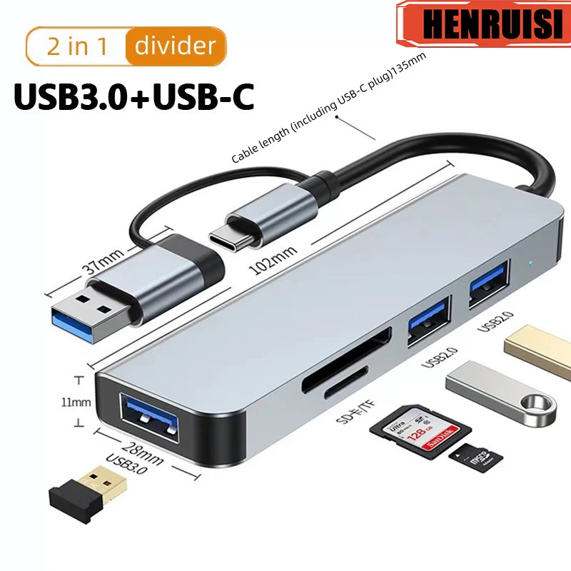 

USB C Hub 4/5/7 Ports Expander Expansion Dock USB C Splitter Adapter For Type C Smartphones Computers Tablets Macbook IPad