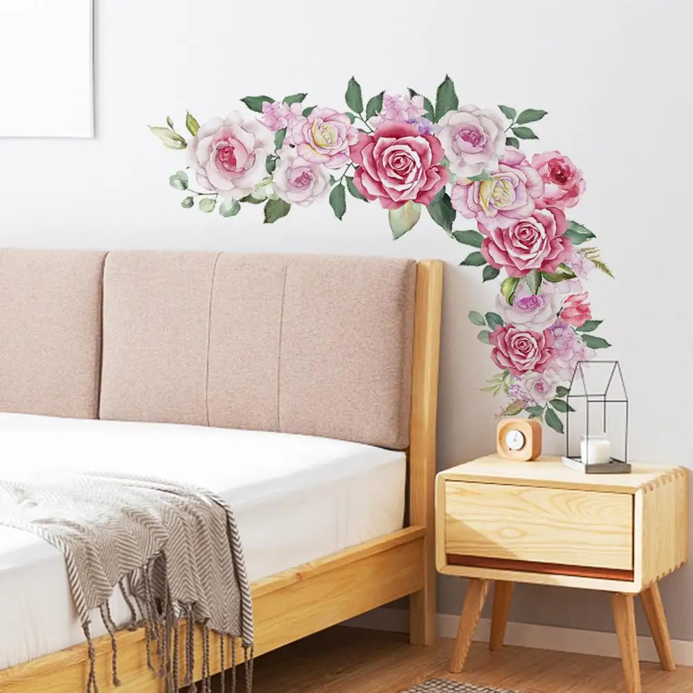 

Wall Sticker Nature Waterproof Floral Wall Sticker Vibrant Flower Wall Art Decals Exquisite Design for Bedroom Room for Girls