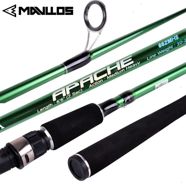 APACHE 1.98M 6'6'' Carbon Fishing Spinning Rod 2 Section MH Power