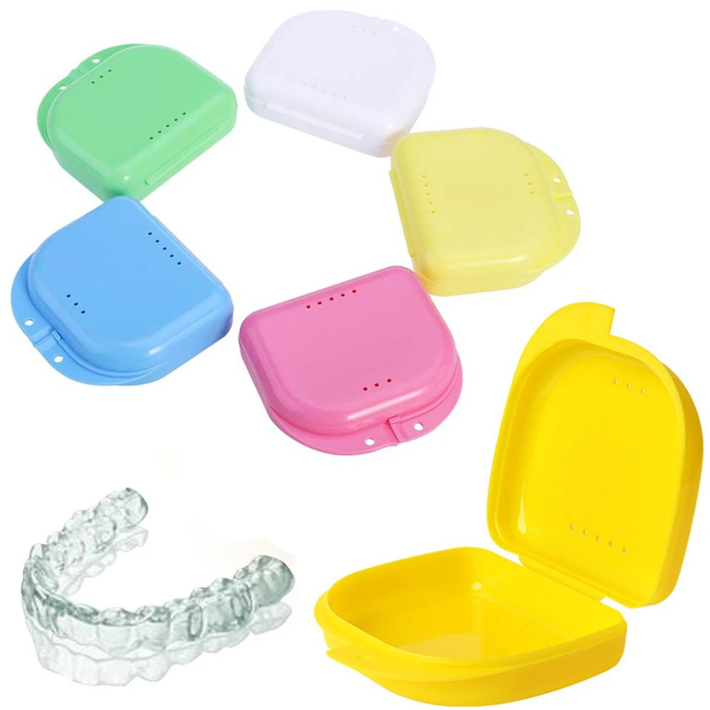 8Colors Plastic Denture Storage Box Portable Mouth Guard Container