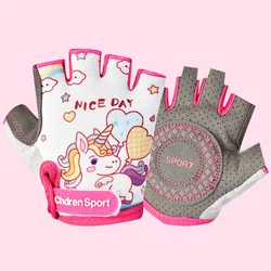 Youth Sports Fingerless Gloves - Durable Cycling & Skating Protection - M (Horn)