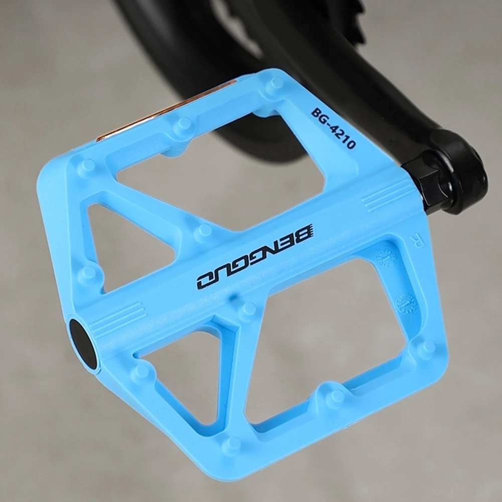 Doppelte DU-Lager-Fahrradpedale aus Nylon mit Reflektor, ultraleichte Fahrradpedale, wasserdichte Fahrradplattformpedale, Fahrradzubehör – Detail 8