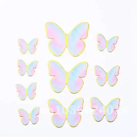 

10pc Handmade Painted Butterfly Cake Toppers Cake Decoration for Happy Birthday Party Baking Supplies