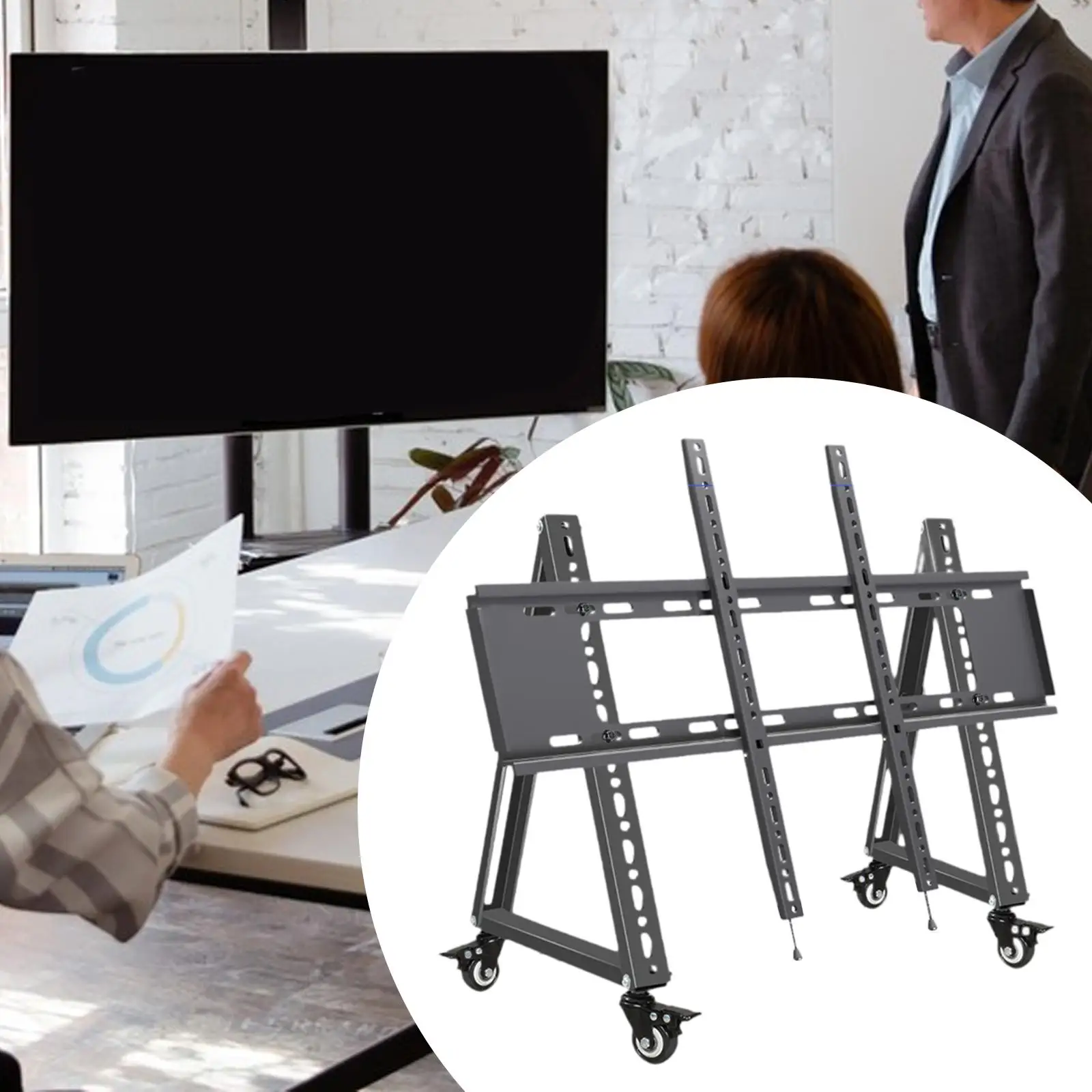 Low Height Mobile TV Stand for Flat Curved Screen TV, LED, LCD Versatile Sturdy