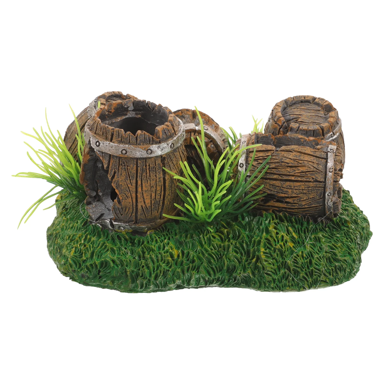 

Fish Tank Barrel Ornaments Aquarium Decoration Vitality Resin Small Animal