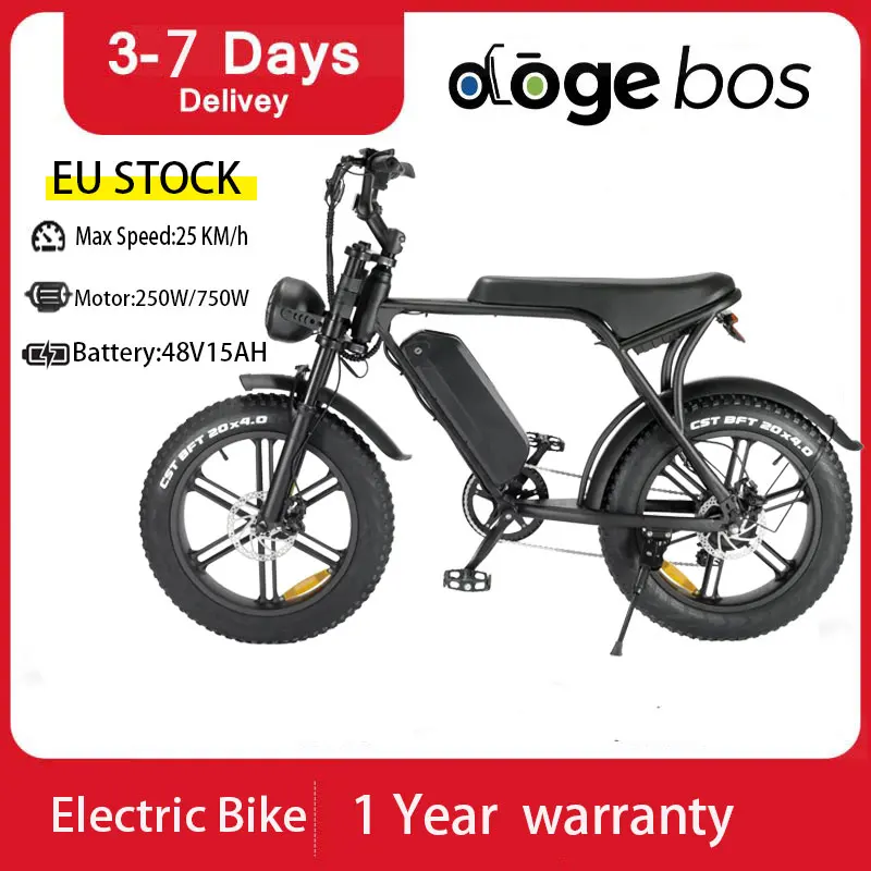 

Dogebos EU Inventory V8 Ebike 48V 750W Electric Bicycle for Adults Mens 20 Inch Fat Tire Electric Bikes Fast Free Shipping