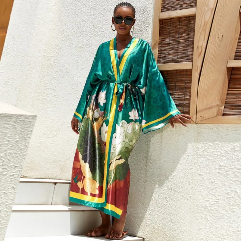 

African Boubou Africain Femme Print Dashiki Clothes Big Size Women Dress Batwing Sleeve Ankara Dresses Girl Party Dress