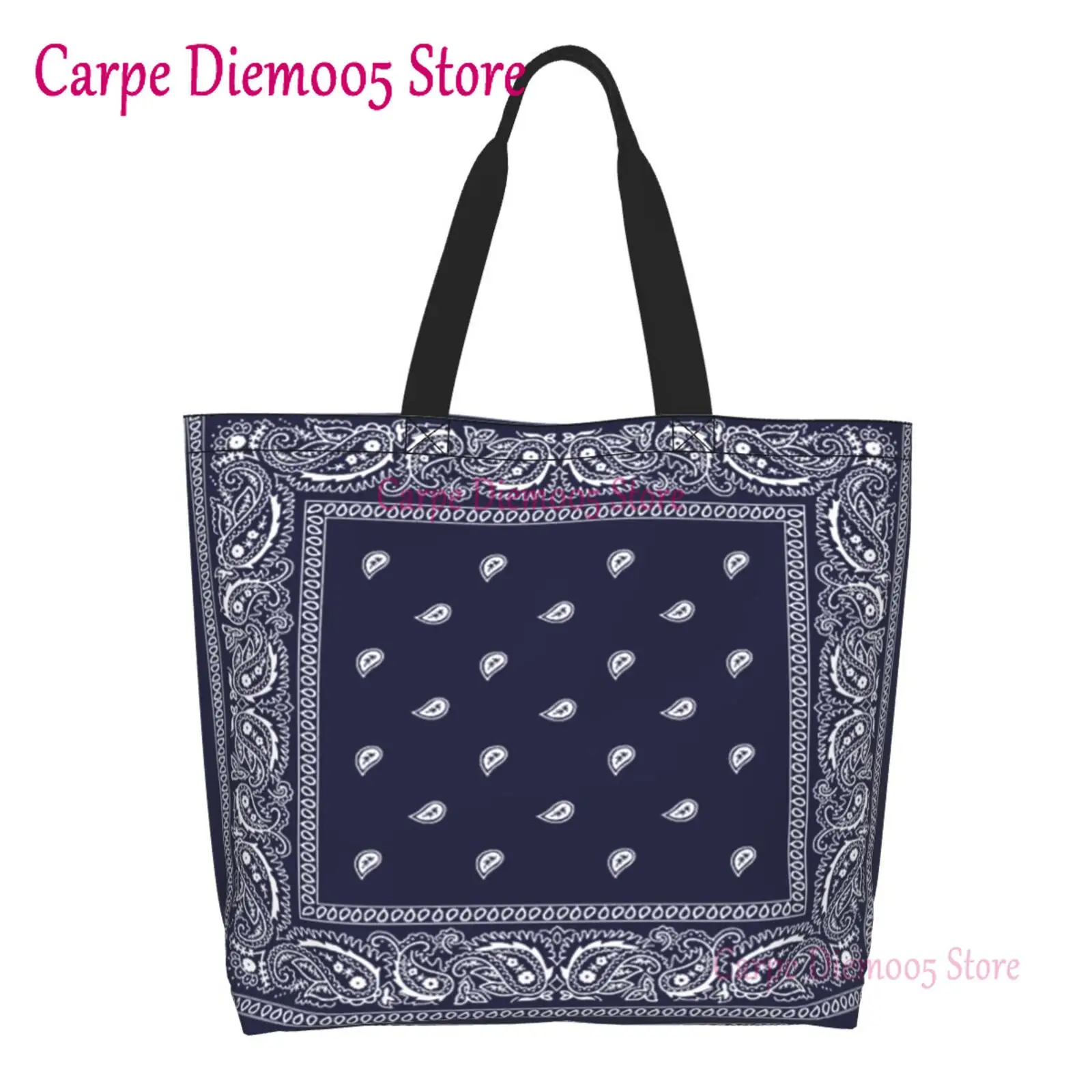 Black And White Paisley Chicano Bandana Style Large Capacity