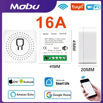 16A Mini Wifi  DIY Light Switches Module 2-way Control Work With Tuya Smart Life Alexa Alice Google Home