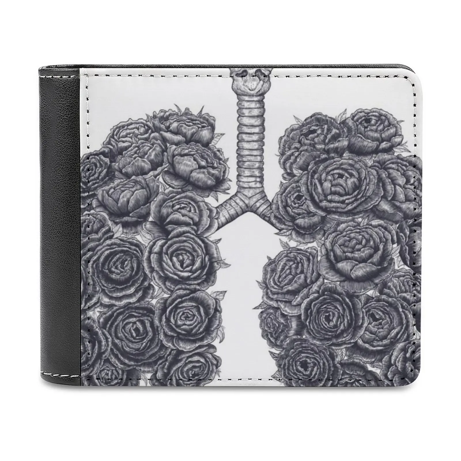 

Lungs With Peonies Leather Wallet Credit Card Holder Luxury Wallet Lungs Peonies Anatomy Flowers Flower Nature Beauty Line