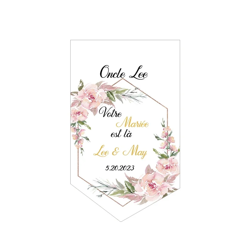 Personalized the bride is coming flag canvas Flower girl guide card customization sign name and any text flower sign