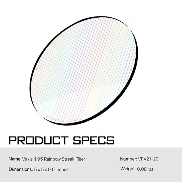 TILTA Vaxis 95mmホワイトストリークフィルターレンズ Tilta ミラージュマットボックス用円形フィルター、DSLRカメラ用エ Vaxis 95mm Streak Filter Blue⁄White⁄Orange⁄Rainbow for Tilta
