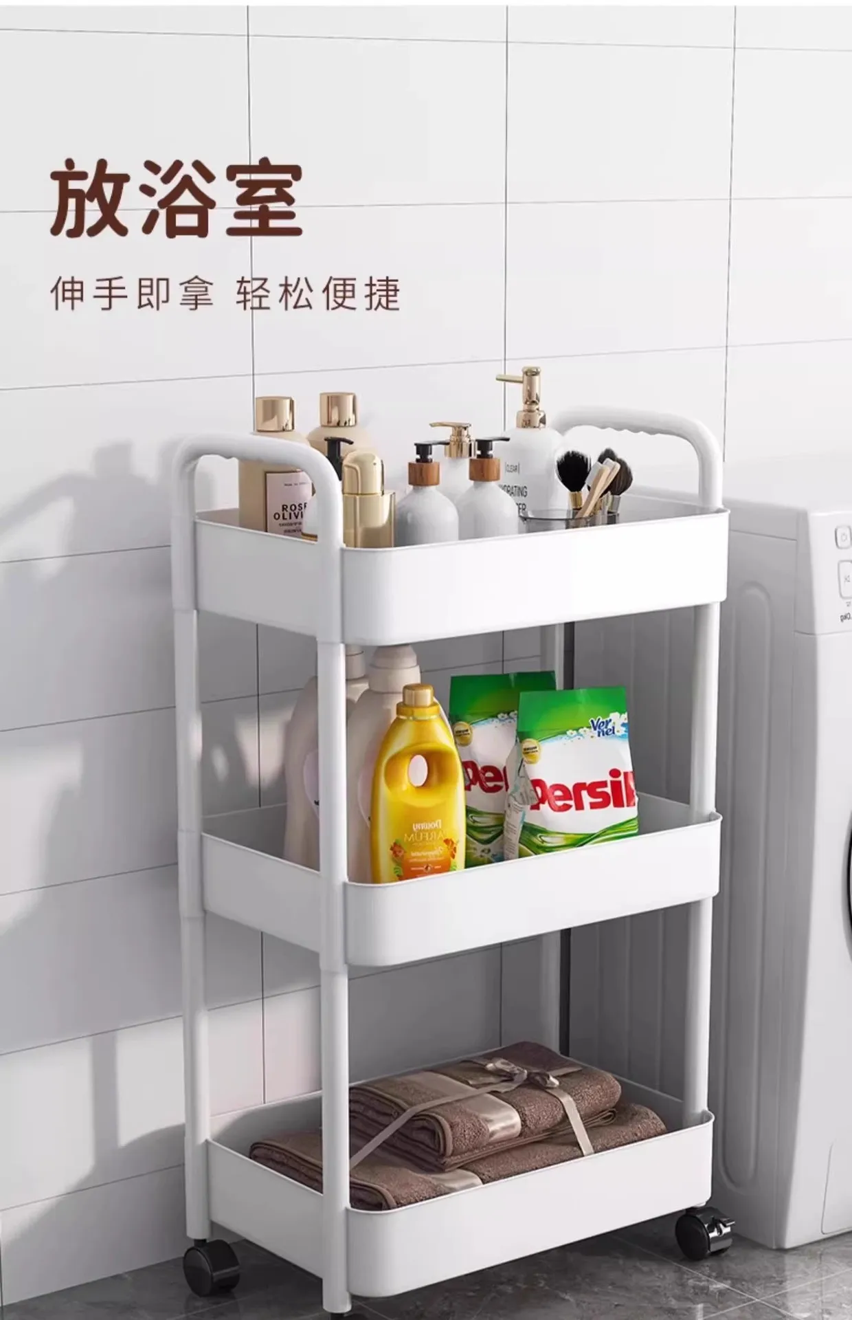 Kitchen racks floor multi layered wheeled household mobile carts vegetable baskets and snacks storage storage racks Family Gifts