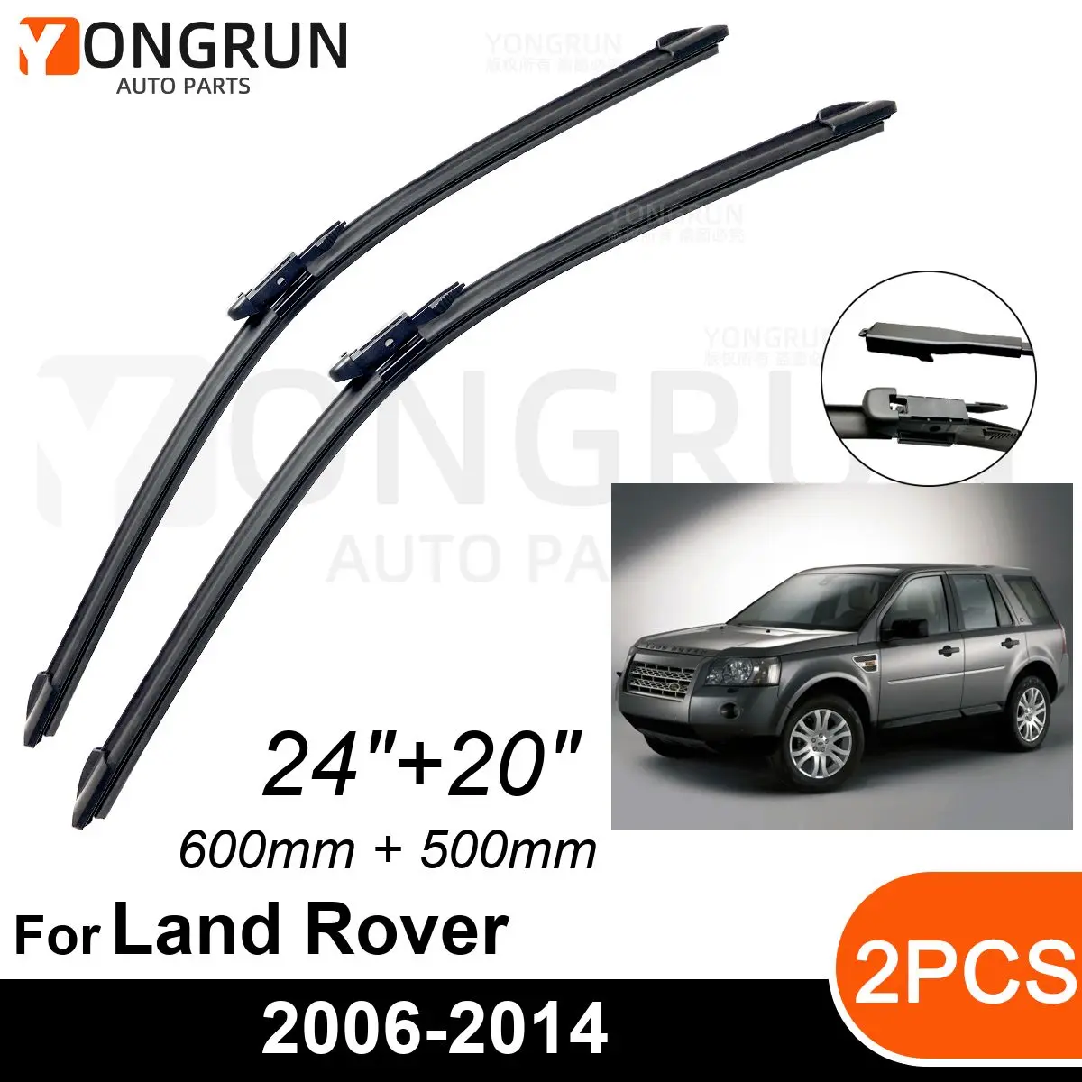 

Car Front Windshield Wipers For Land Rover Freelander 2 LR2 2006-2014 Wiper Blade Rubber 24"+20" Car Windshield Windscreen