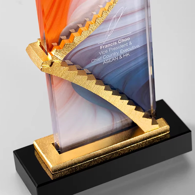 Customized Crystal Trophy, Color Printing Prize Sports Annual Meeting Awards Outstanding Employee Souvenir, Home Decoration, 1Pc