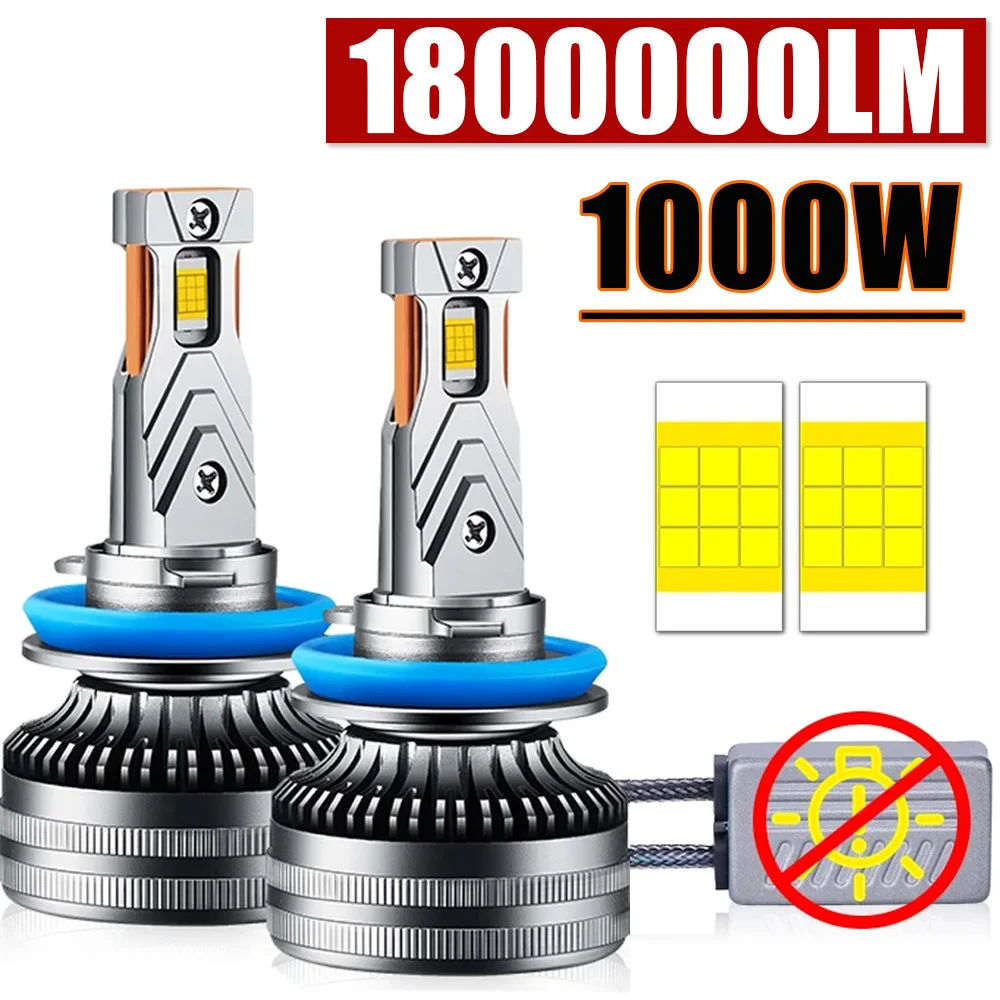 

H4 LED Car Headlights H7 1800000LM 1000W Canbus H11 H8 18PCS 8054 CSP H1 HB3 9005 9006 HB4 H9 6500K 12V STG PTF Car Lamp K5C