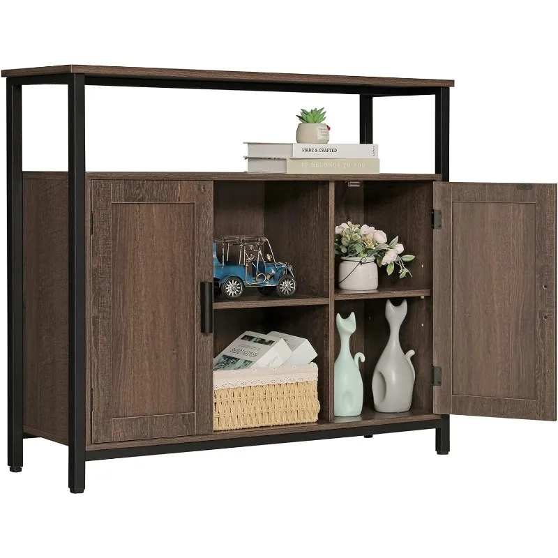 

Storage Cabinet with 2 Doors, Buffet Cabinet, Kitchen Cabinet with Adjustable Shelves, Open Compartment, Storage Sideboard