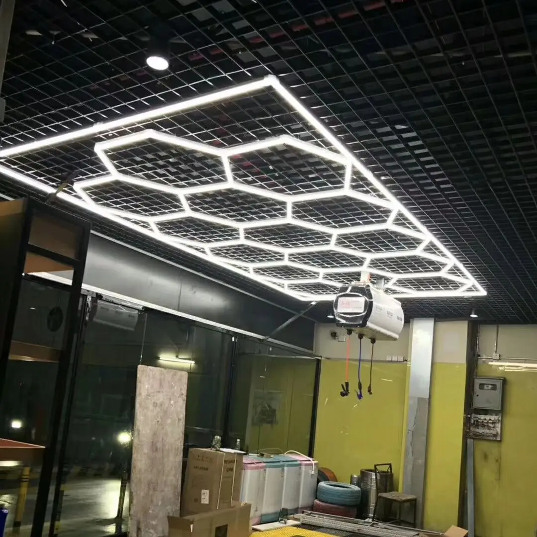 

GE8001 Easy Install High CRI Garage Led Lamp Hexagon Led Work Light Car Workshop Detailing Lighting