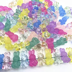 New 10 Acrylic Transparent Bear Rainbow Rabbit DIY Beaded Ring Bracelet Homemade Gifts