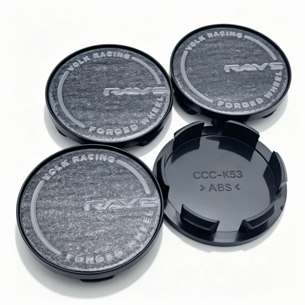 4개입 JDM VOLK 로고 엠블럼 레이즈 배지 자동차 휠 센터 캡 허브 캡 53MM 클립 48MM 휠 림 허브캡 먼지 커버 자동차 액세서리