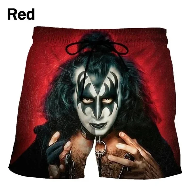 Hard Rock KISS Band Love Gun Men's Beach Shorts Cool 3D Heavy Metal Plate Swimwear Men's Swimming Shorts Hip Hop Ice Shorts 2024 5
