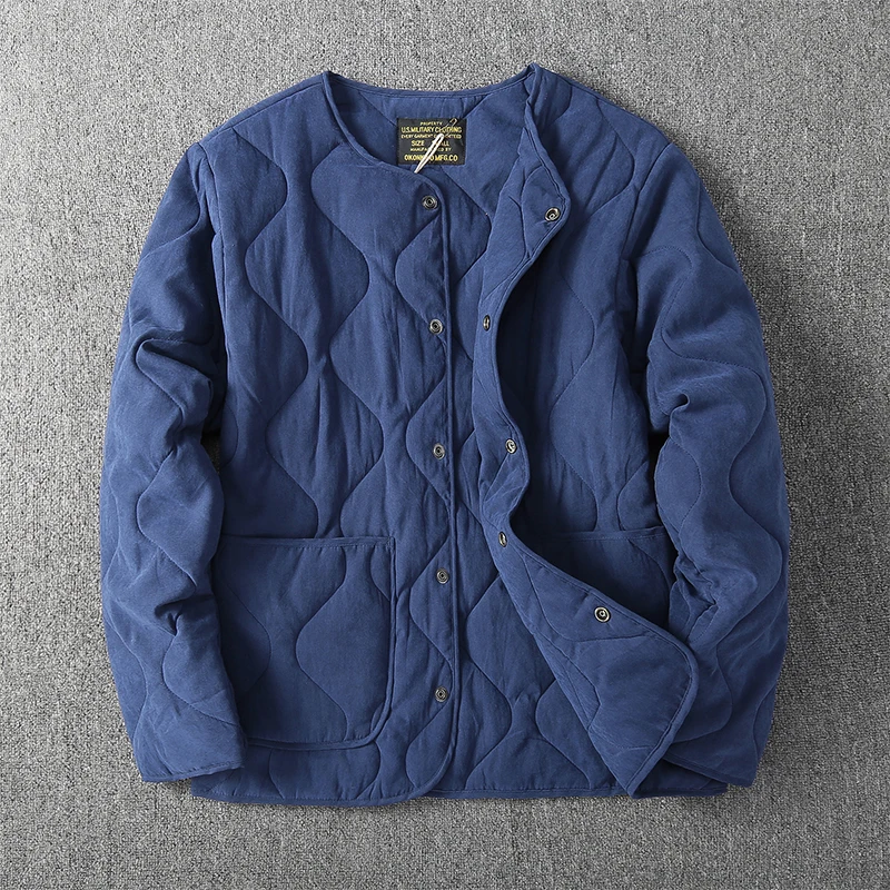 Amekaji Vintage M65 Liner Jacket Men Winter New Khaki Thick Multi-pocket Tooling Padded Jacket Long Sleeve Cardigan Hunting Coat