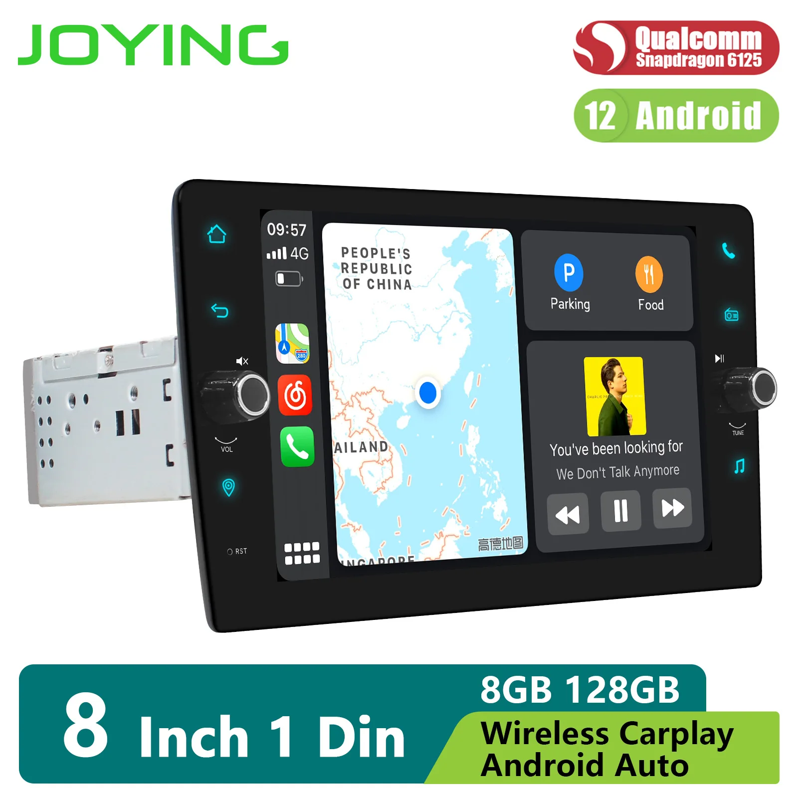 Il Più Nuovo 8 "8G 128G Android 12 Autoradio Stereo Universal Head Unit Single Din Multimeida Carplay Player Con Manopola Sul Pannello