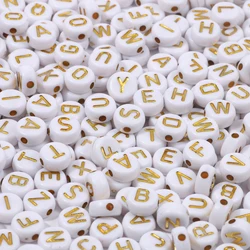 Vibrant Alphabet Acrylic Beads - 500pc (Gold)