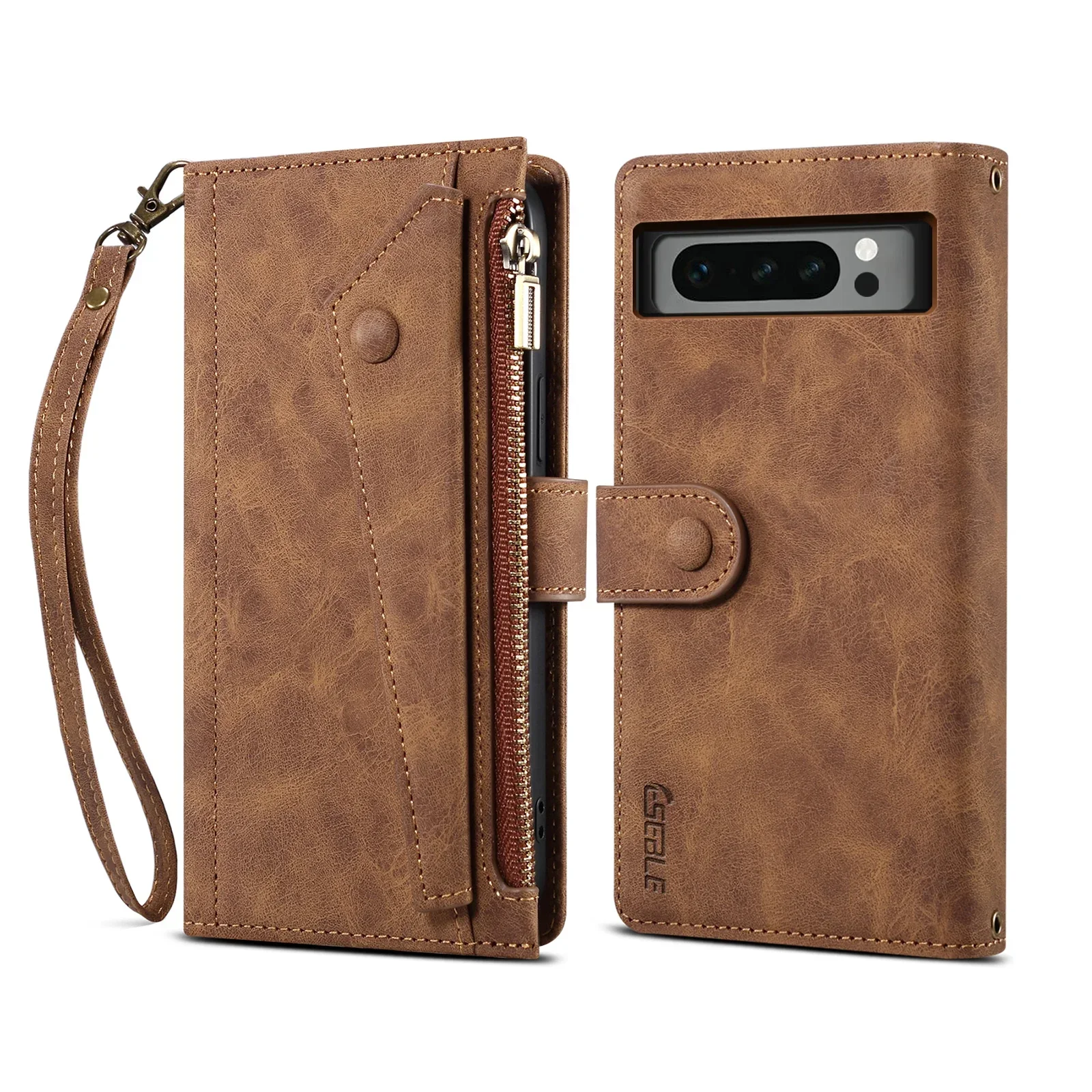 Luxury RFID Zipper Wallet Crossbody Case with Book  Cover