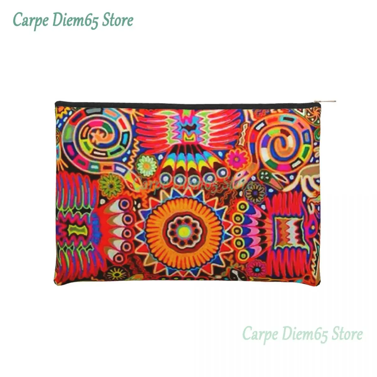 

Huichol Traditional Native Toiletry Bag Shamanic Ceremony Folk Art Cosmetic Makeup Organizer Lady Beauty Storage Dopp Kit Case