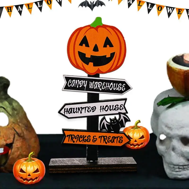 

Wooden Halloween Sign Table Centerpieces Wood Crafts Ornaments Halloween Pumpkin Spooky Wooden Pumpkin Ghost Decorations