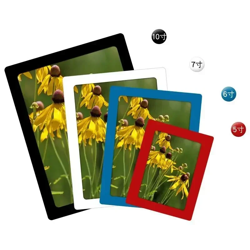 천공 무료 사진 프레임 다채로운 자기 액자 고무 자석 자기 점도 사진 벽 가족 DIY 홈 장식