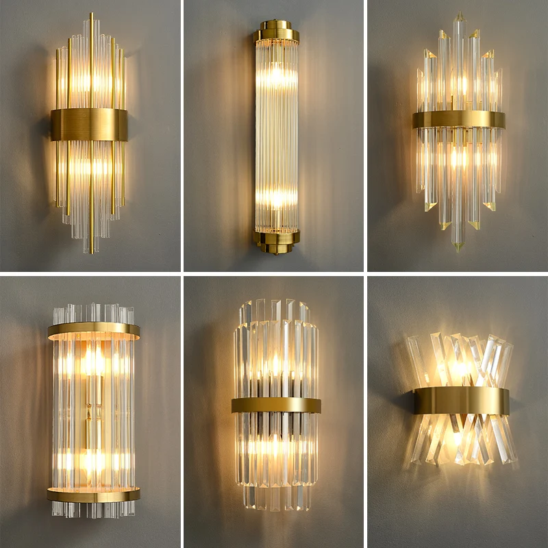 

Crystal Wall Lamps For Living Room Hall Foyer Hotel Indoor Home Luxury Art Decor Modern Gold LED Sconce Lighting Fixtures 2023